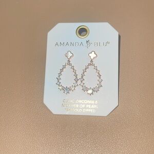 Rose Gold Cubic Zirconia Drop Earrings